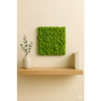 Panel z mchu chrobotka 40×40 cm – zielona dekoracja ścienna